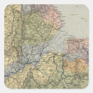 Pegatina Cuadrada Mapa de cuencas hidrográficas Inglaterra, Gales 4