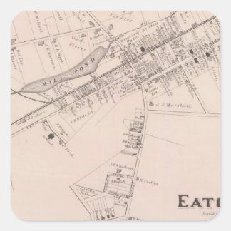 Pegatina Cuadrada Mapa de Eatontown, Nueva Jersey