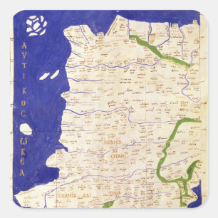 Pegatina Cuadrada Mapa de España y Portugal, de 'Geografía'