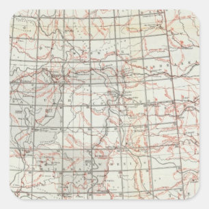 Pegatina Cuadrada Mapa de esqueletos