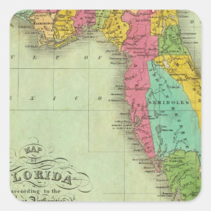 Pegatina Cuadrada Mapa de Florida