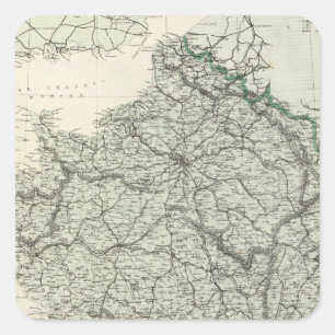 Pegatina Cuadrada Mapa de Francia