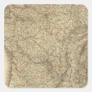 Pegatina Cuadrada Mapa de Francia