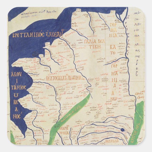 Pegatina Cuadrada Mapa de Francia, de 'Geografía' (Anverso)