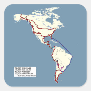 Pegatina Cuadrada Mapa de GPS