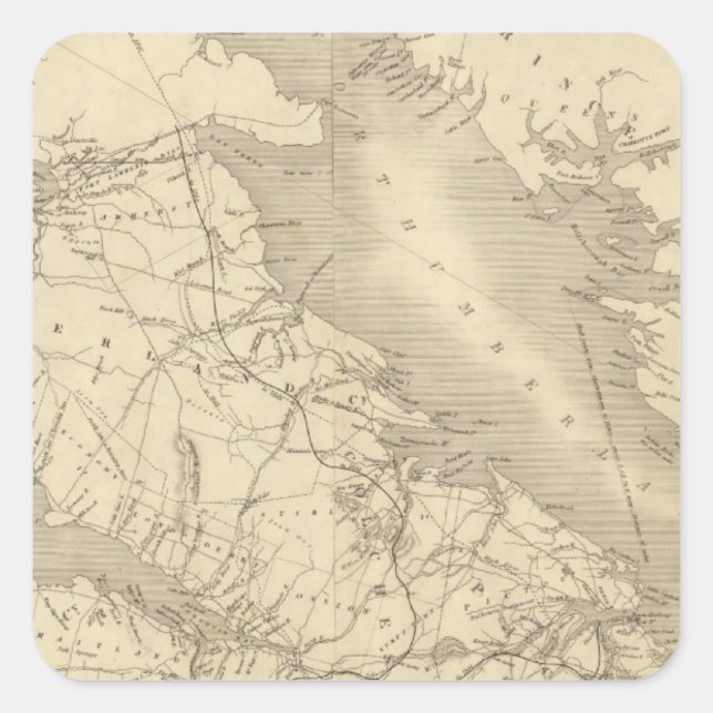 Pegatina Cuadrada Mapa de Illinois 2 (Anverso)