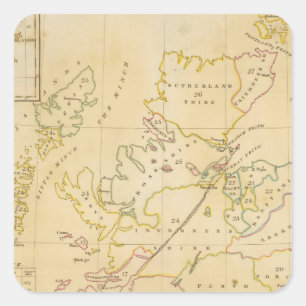 Pegatina Cuadrada Mapa de índices