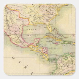 Pegatina Cuadrada Mapa de la asamblea de América