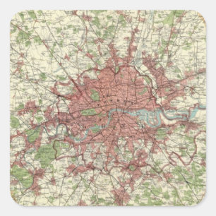 Pegatina Cuadrada Mapa de la región de Londres