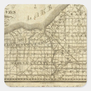 Pegatina Cuadrada Mapa de la Reserva Occidental