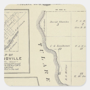 Pegatina Cuadrada Mapa de la sección de T22S R22E el condado de