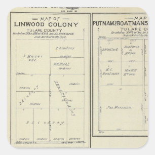Pegatina Cuadrada Mapa de la sección de T23S R2021E el condado de