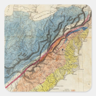 Pegatina Cuadrada Mapa de los Estados Unidos de América 3