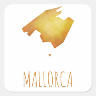 Pegatina Cuadrada Mapa de Mallorca