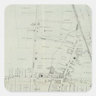 Pegatina Cuadrada Mapa de Manasquan, Nueva Jersey