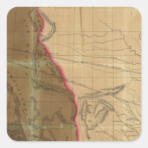 Pegatina Cuadrada Mapa de México que muestra Seat de la guerra