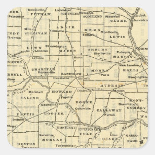 Pegatina Cuadrada Mapa de Missouri 2