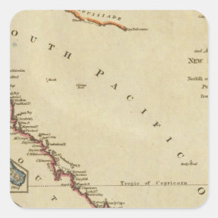 Pegatina Cuadrada Mapa de Nueva Gales del Sur