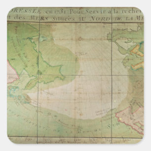 Pegatina Cuadrada Mapa de nuevos descubrimientos