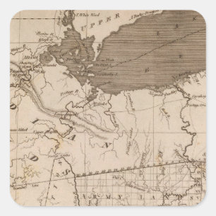 Pegatina Cuadrada Mapa de Ohio por Arrowsmith