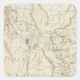 Pegatina Cuadrada Mapa de Oregón, California, Nuevo México