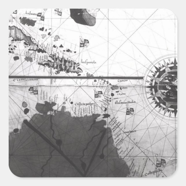 Pegatina Cuadrada Mapa de países (Anverso)