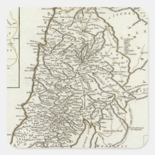 Pegatina Cuadrada Mapa de Palestina