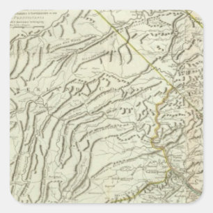 Pegatina Cuadrada Mapa De Pensilvania 2