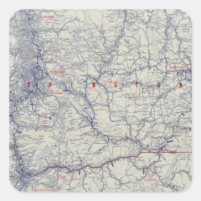 Pegatina Cuadrada Mapa de pistas automáticas Rand McNally Official 1 (Anverso)