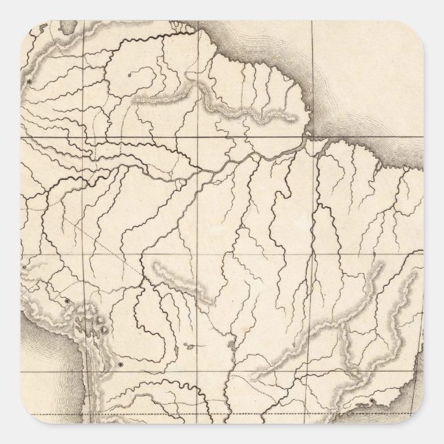 Pegatina Cuadrada Mapa de Sudamérica (Anverso)