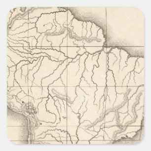 Pegatina Cuadrada Mapa de Suramérica