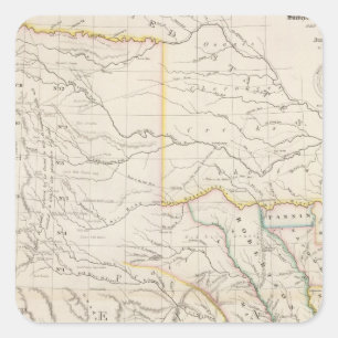 Pegatina Cuadrada Mapa de Texas