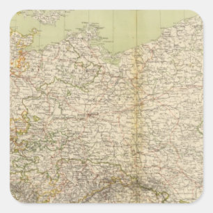 Pegatina Cuadrada Mapa del Atlas de Alemania del Norte