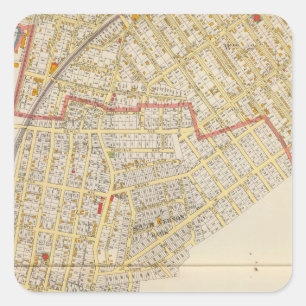 Pegatina Cuadrada Mapa del atlas del Mt Vernon
