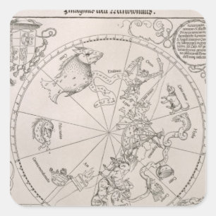 Pegatina Cuadrada Mapa del cielo meridional