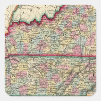 Mapa Del Condado De Kentucky Y Tennessee