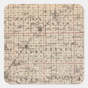 Pegatina Cuadrada Mapa del condado de Knox