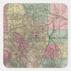 Pegatina Cuadrada Mapa del estado de Colorado