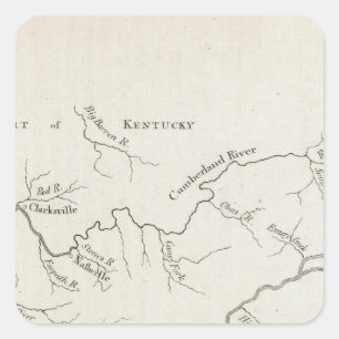Pegatina Cuadrada Mapa del gobierno de Tennessee