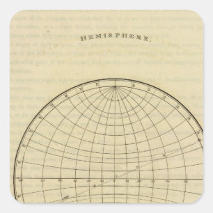 Pegatina Cuadrada Mapa del hemisferio