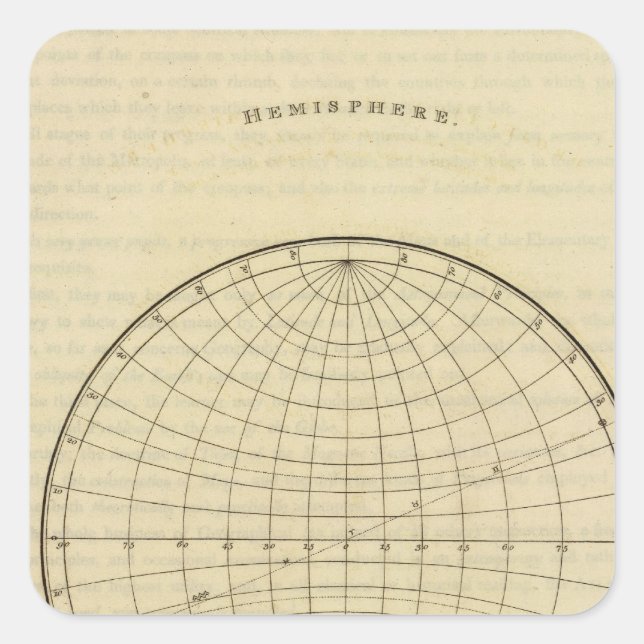 Pegatina Cuadrada Mapa del hemisferio (Anverso)