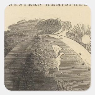 Pegatina Cuadrada Mapa del hemisferio occidental por Goodrich