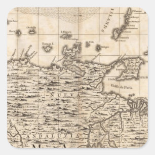 Pegatina Cuadrada Mapa del Imperio Británico en Estados Unidos Hoja 