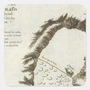 Pegatina Cuadrada Mapa del libro de Alaska