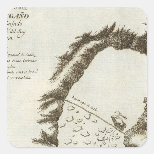 Pegatina Cuadrada Mapa del libro de Alaska (Anverso)