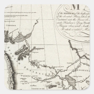 Pegatina Cuadrada Mapa del Missouri