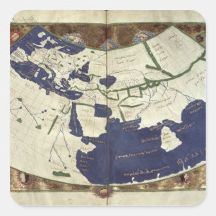 Pegatina Cuadrada Mapa del mundo sabido, de 'Geographia