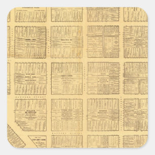 Pegatina Cuadrada Mapa del negocio de San Francisco