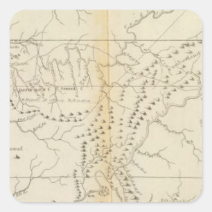 Pegatina Cuadrada Mapa del Tennessee