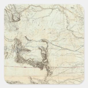 Pegatina Cuadrada Mapa Del Territorio De Los Estados Unidos